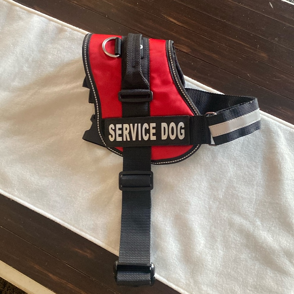 Reflective Service Dog Harness. Size L 27”-35.5” chest width. Industrial Puppy